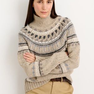 ALEX MILL !!! Apres fair isle  merino wool blend turtleneck sweater